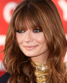 Mischa Barton Long Auburn Curly Hairstyle with Bangs