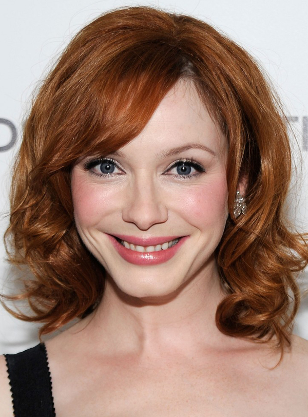 Christina Hendricks's Shoulder Length Hairstyle with Curls at 2010 Oscars After Party