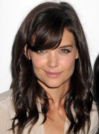 katie holmes hairstyles with bangs. Katie Holmes#39;s Curly Hairstyle