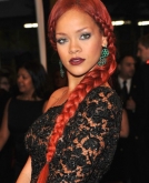 Rihanna's Long, Red Braided Hairstyle