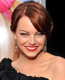 Emma Stone's Side-swept Red Hairstyle